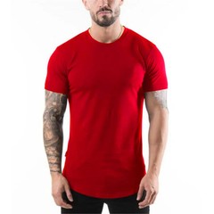Solid Color Running Sport Short Sleeve T-shirts Gym Bodybuilding Workout Cotton