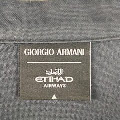 Giorgio Armani Etihad Black Henley Shirt Soft Viscose Logo Size Small/medium