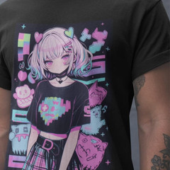 Pastel Goth Anime Oversized Tshirt | Harajuku Streetwear | Japanese Streetwear