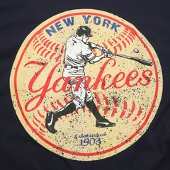 Gildan Softstyle 2XL New York Yankees Graphic Tee Navy Blue 100% Cotton