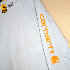 CARHARTT Shirt Mens 2XL XXL BLUE ORANGE WORK WEAR Long Sleeve PULLOVER NWT
