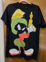 Looney Tunes Marvin The Martian Black T-Shirt Warner Bros Fifth Sun Size Med