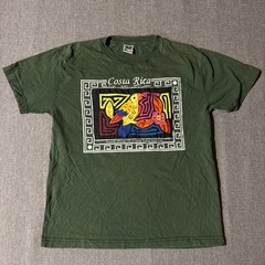 Mens INDIOS BY SIAMARMOLA Green Costa Rica Hand Sewn T Shirt Sz M
