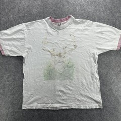 Vintage Deer Buck Wildlife Shirt Mens XL White Layered LAT Sportswear Made USA
