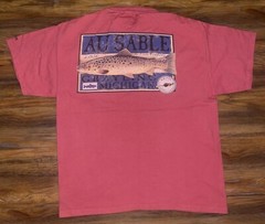 Vintage Orvis Au Sable River Brown Trout Fishing Tshirt Made In USA L Large Rare