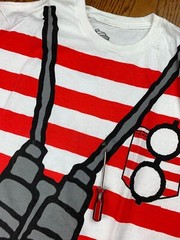 Where’s Waldo? Cosplay Shirt Sz L Halloween Red Stripes Children’s Puzzle Book