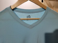 John Ashford T-Shirt Men’s Large Teal Blue Easy Care V-Neck Short Sleeve