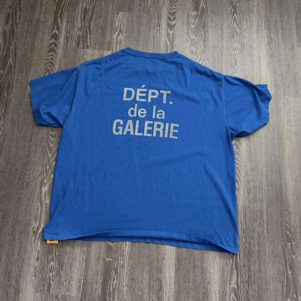 Gallery Dept. Men’s Blue XL Cotton Crew Neck Short Sleeve Logo Graphic Tee