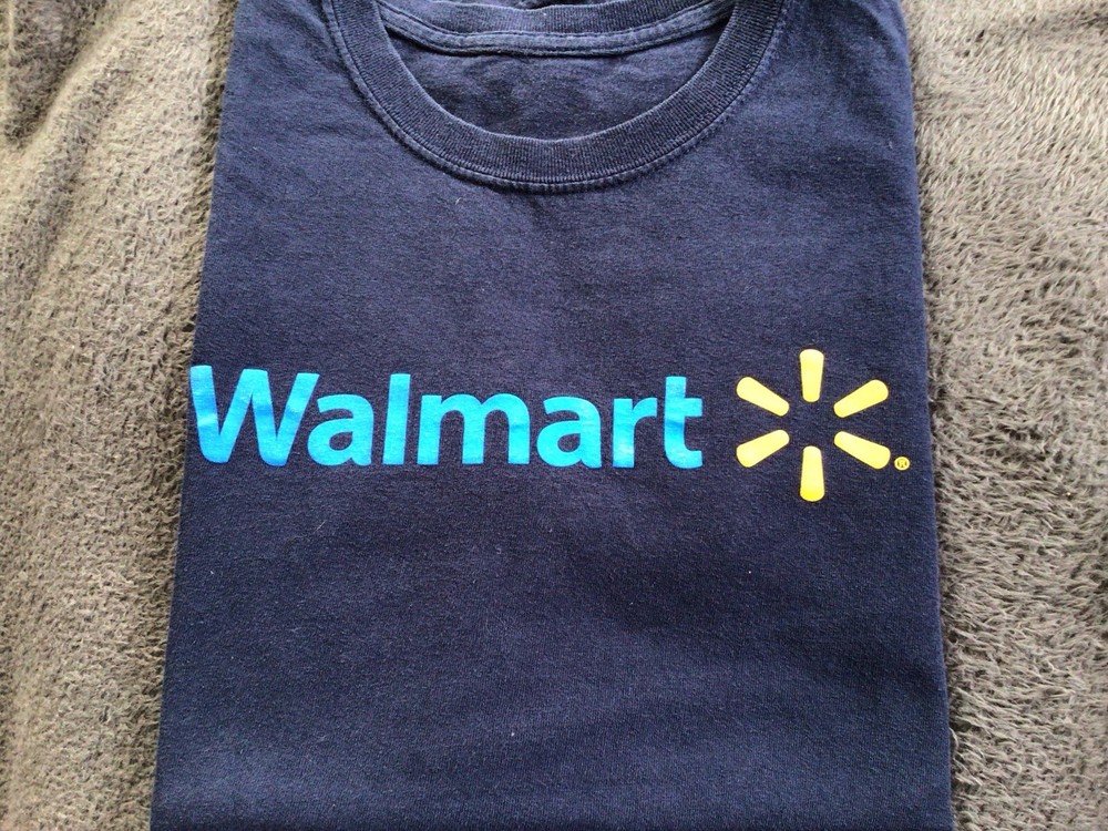 Crew Neck T Tee Shirt Navy Blue Walmart Work Shirt Size M/L?