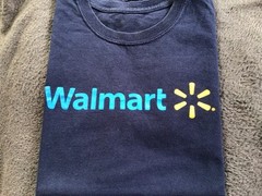 Crew Neck T Tee Shirt Navy Blue Walmart Work Shirt Size M/L?