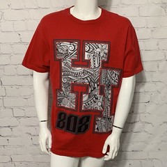 Vintage Shaka Active Men’s Shirt XL Red Hawaii 808 Graphic Print S/S