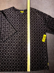 RHYME Sz M Crew Neck Texture All-Over Pattern Men’s Black T-shirt