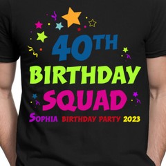 Personalised 40th Birthday Party Gift Squad Vintage Mens T-Shirts Tee Top #6JV