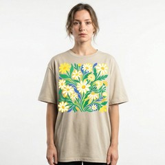 Groovy Floral Daisy T-Shirt Colorful Botanical Wildflower Nature Spring Tee