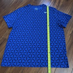 Nike T-Shirt Men Large Blue Short Sleeve Monogram Print Workout DJ5250-480 EUC