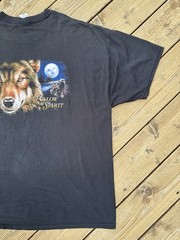 Vintage Y2K Wolf Eagle Biker T Shirt American Legends Motorcycle 2XL