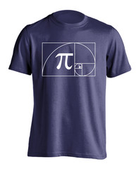 Golden Ratio Pi Math Graphic Tee Fibonacci Spiral Nature Physics Theme T-Shirt