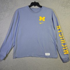 Nike Michigan Wolverines Mens Large Blue U of M College Champion Long Sleeve