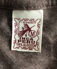Inca Peru Machu Picchu Cusco Embroidered Llama 100% Algodon Cotton T Shirt – Med