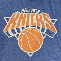 Homage NBA New York Knicks Logo Blue Tri-Blend Ultra-Soft T-Shirt Mens Size 3XL