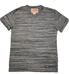 Brooklyn Cloth Mens Medium Gray Marled V Neck T Shirt Casual Streetwear Y2K
