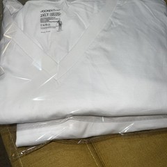 Jockey Or Hanes V-Neck T Shirt 2XLT Pack Of 3 100% Cotton New White Comfort /🎁