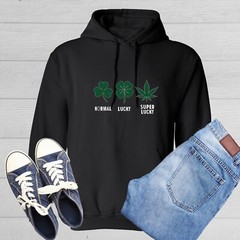 Normal Lucky Super Lucky Graphics Novelty Sarcastic Humor Men’s Hoodies