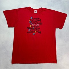 Vintage 90s Nike T-Shirt Men XL Red Def Jam Just Do It Graphic Single Stitch USA