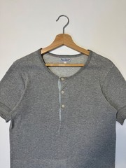 Merz b. Schwanen Men’s Gray Short Sleeve Henley T-Shirt Size 5 M 100% Cotton
