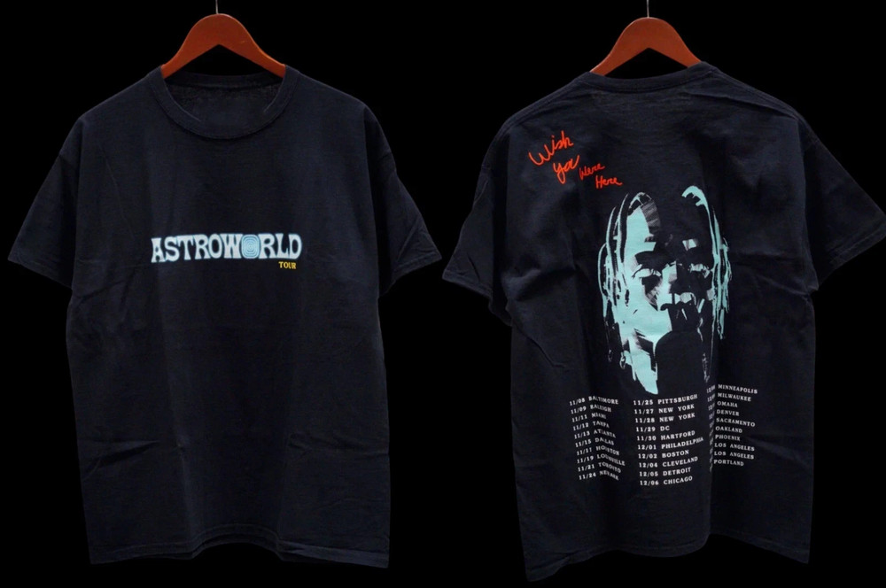 Travis Scott Astroworld Tour Wish You Were Here Reprinted T Shirt Size S-5XL