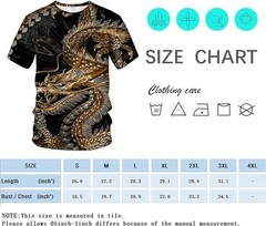 Gold Dragon Men’s Short Sleeve T-Shirt Black Size Medium