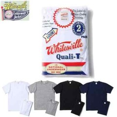 WHITESVILLE 2-PACK T-SHIRT – White, Black, Navy, Gray [ WV73544 ] Made in Japan
