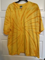 District Threads Men’s Yellow Orange Tie Dye 100% Cotton T-Shirt Size 2XL
