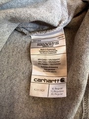 Carhartt Men’s Size XL Original Fit Gray Logo Long Sleeve Sleeve K231