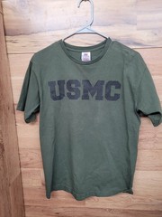 USMC Shirt Mens Medium Bayside Made USA Military Marines T-Shirt Tee