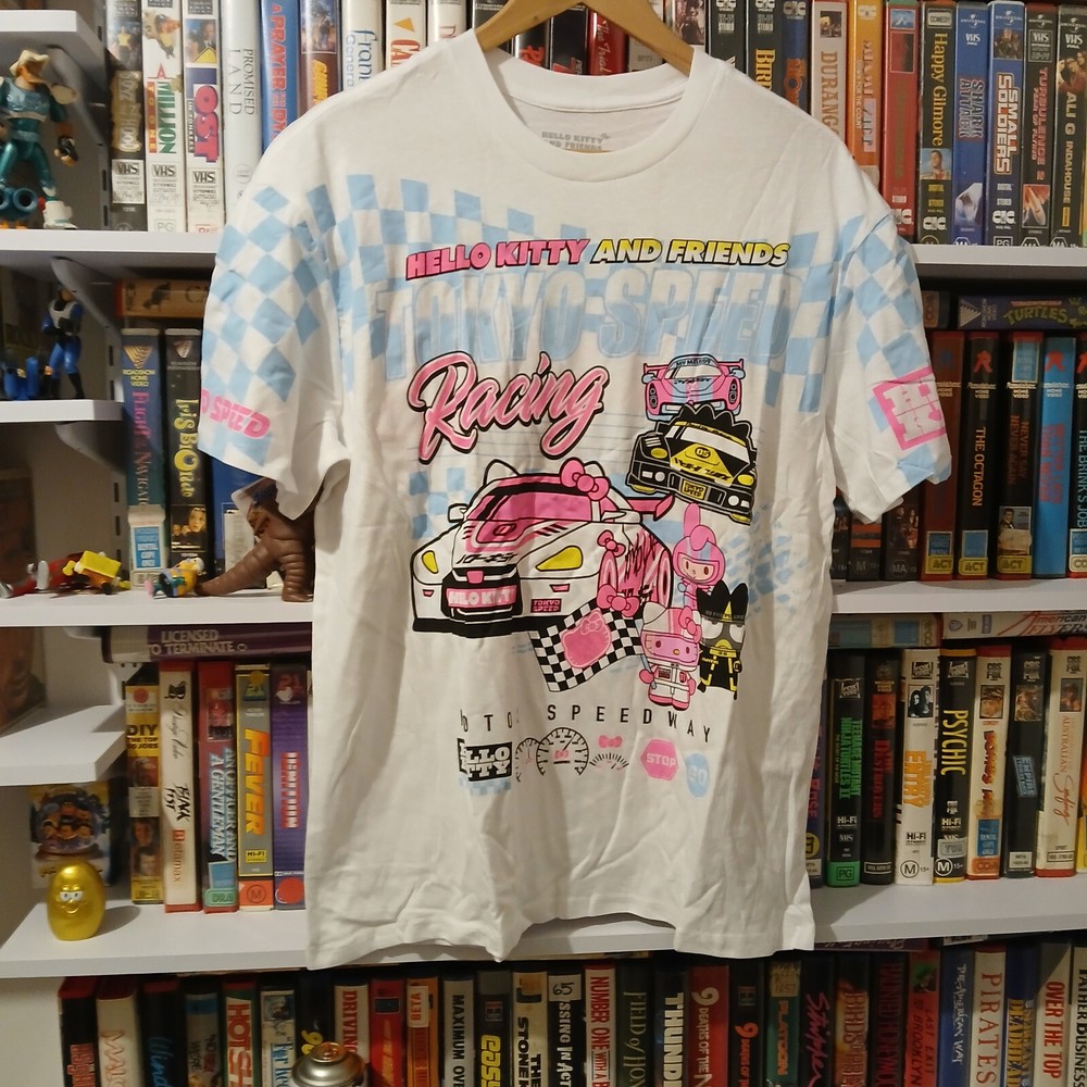 Hello Kitty x Tokyo Speed – T Shirt JDM San Rio- Size Small- All Over Print
