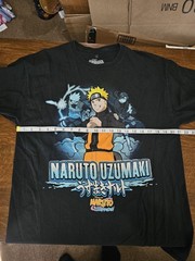 Naruto Shippuden Naruto Uzumaki Shirt Mens Large Black Anime Graphic T-Shirt