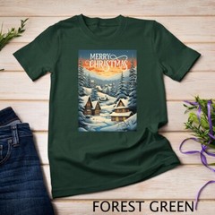 Christmas Church in the Mountains A Peaceful Scene #2 Funny Unisex T-shirt