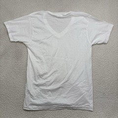 2 Vtg BVD Mens White V Neck T-Shirts Cotton Size Large (42-44) 90s Single Stitch