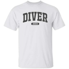 Diver Personalized Unisex T-shirt Custom Scuba diving White Sand Light Blue