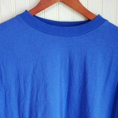 Elegant Shirt Mens 4XL Blue Super Heavy Cotton Big Tall Basic Tee Crewneck