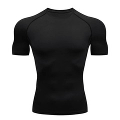 Men Compression T Shirt Short Sleeve Gym Workout Fitness Running Training Base