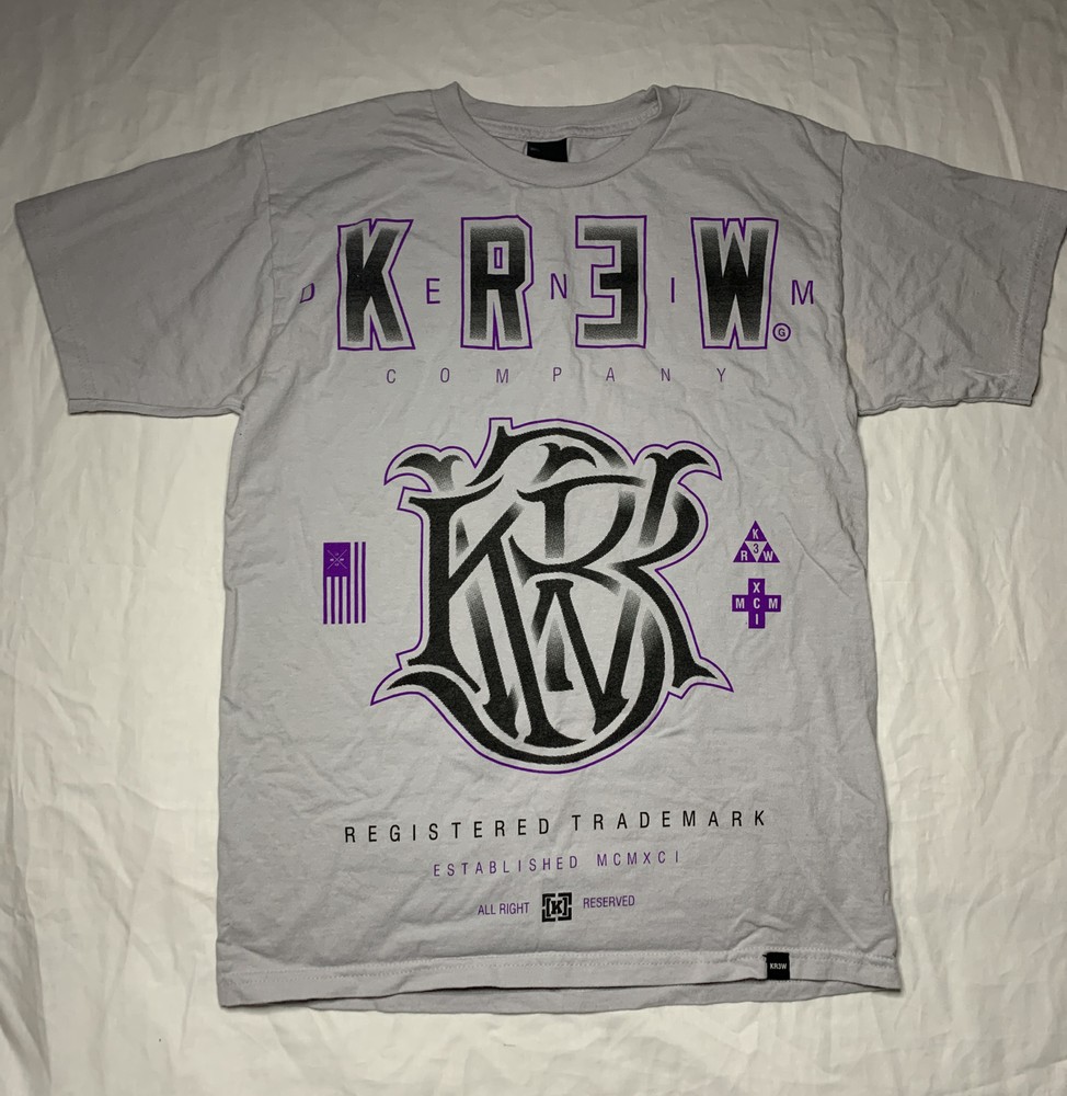 KREW Big Logo Gray Size Small T-shirt Short Sleeve