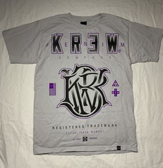 KREW Big Logo Gray Size Small T-shirt Short Sleeve