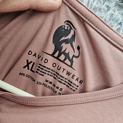 DAVID OUTWEAR T Shirt Undershirt Curve Hem Pink XL Fits Snug Like L Workout