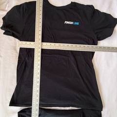 LOT 2 FINISH LINE DOUBLE SIDED BLACK UNIFORM SHORT SLEEVE T SHIRT MENS M 38×25