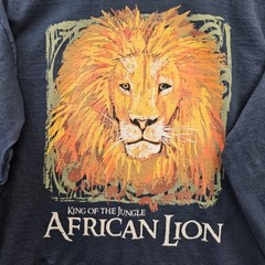 Crazy Shirts T Shirt Small Discovery Channel African Lion 2 Sided Long Sleeve