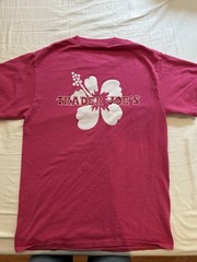 Trader Joe’s Hibiscus Logo Graphic Pink Double-Sided Short Sleeve Crew Tee S