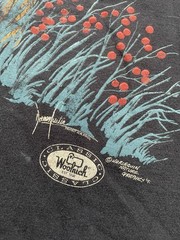 Vtg 90s Woolrich Deer Hunt T-Shirt Black Men’s XXL Single Stitch Harlequin Print