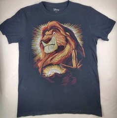 Disney Mufasa Lion King Men’s Size Medium Black Graphic T-Shirt Dot Portrait